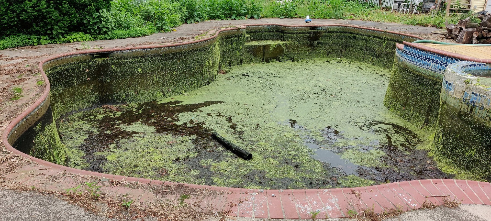 Pool before acid wash treatment